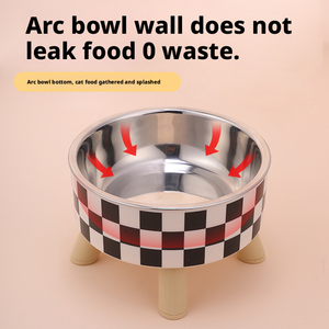 Tigela Ecológica de Plástico Sólido e Aço Inoxidável para Gatos e Cães, Grande Diâmetro, Antichoque, Impermeável, Alimentador de Ração e Água para Animais de Estimação, Atacado - Product Image 5