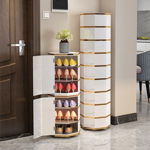 Rotating Shoe <b>Cabinet</b> Simple Space Saving Round <b>Storage</b> Rack For <b>Small</b> Apartments Home Use - Product Image 2