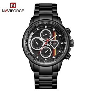 นาฬิกาข้อมือผู้ชาย NAVIFORCE 9184 สีทอง ควอตซ์ โลโก้ OEM โครโนกราฟ ตัวเรือนโลหะผสม สายสแตนเลส สปอร์ตโครโนกราฟ - Product Image 4