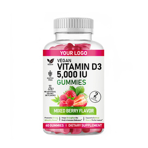 Gomitas de Vitamina D3 con Sabor a Bayas, 5000 UI, Marca Privada OEM al por Mayor, para la Salud Ósea y el Apoyo Inmunológico para Mujeres - Product Image 1