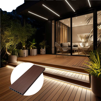 Planche de terrasse extérieure en WPC moderne imperméable, écologique, à emboîtement pour jardin, de haute qualité