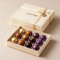 Boîte d'emballage carrée pour bonbons au chocolat, boîte à bonbons au chocolat avec séparateur, pressée à chaud, idéale pour offrir en cadeau et pour la pâtisserie