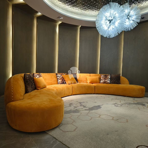 Juego de Sofás Seccionales de Diseño Italiano para Villa de Lujo, Muebles Modernos para Sala de Estar, Tela de Alta Gama Hecha a Mano, Esponja y Madera Maciza - Product Image 4