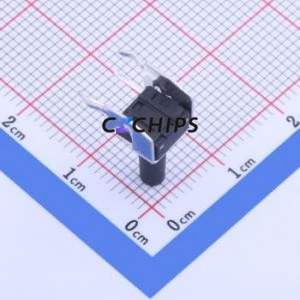 TS-1093C-A16B3-D1 Tactile Switch Bent Lead Through Hole-4P,6x6mm Single Pole Single Throw Round Button 2.5N Right Angle Insert - Product Image 2