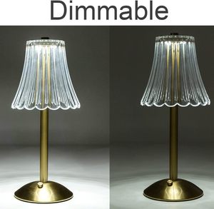 Lampe de table sans fil rechargeable à LED en cristal pour restaurant, hôtel, bar, avec commande tactile, style nordique moderne, portable - Product Image 4