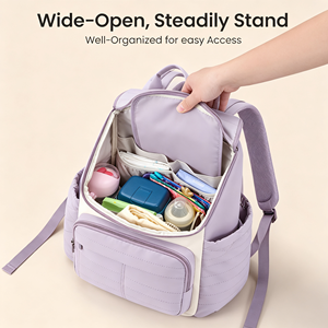 <span class=keywords><strong>Sac</strong></span> à dos à <span class=keywords><strong>langer</strong></span> grande capacité avec poche pour biberon, résistant à l'eau, en polyester, tendance, fermeture éclair, garantie à vie, pour maman, papa, fille - Product Image 4