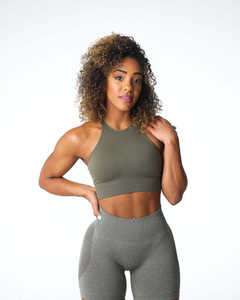 Soutiens-gorge de sport en nylon Bretelles halter Col haut Cordon de serrage Soutiens-gorge de yoga sans couture Vêtements de sport Hauts d'<span class=keywords><strong>exercice</strong></span> pour femmes - Product Image 3