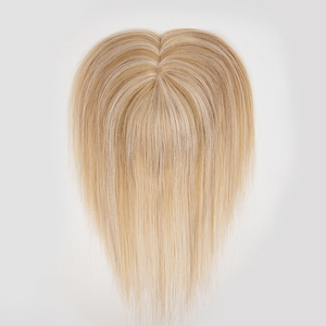 Topper de Cabello Humano Virgen Color Dorado Listo para Enviar, con Base de Seda y Clip, para Mujer, Color Balayage - Product Image 5