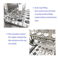 Machine de remplissage et de scellage de gobelets en plastique Jelly Pudding de type continu usine de fabrication de machines de remplissage de solutions
