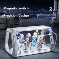 Neue Transparente Würfel-Acryl-Aufbewahrungsboxen mit LED-Beleuchtung Platzsparend Staubdicht Magnetischer Deckel Modernes Design