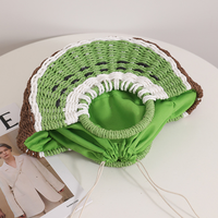 Sac à main tissé en forme de pastèque, sac à main de grande capacité, fourre-tout de plage en paille, sac de panier tissé en forme de Fruit