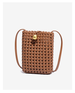 2025 Guangzhou Factory Sale PU Hand-Woven Hollow Crossbody <strong>Bag</strong> Small Square <strong>Mobile</strong> <strong>Phone</strong> <strong>Shoulder</strong> <strong>Bag</strong> - Product Image 4