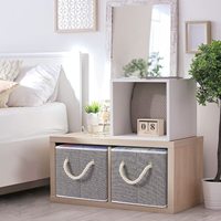 Paniers de rangement pliables en coton et lin, boîtes organisatrices en tissu pliables avec poignées pour vêtements, jouets, chambre d'enfant et maison (vente en gros)
