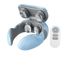 Masseur cervical électrique chauffant à impulsions, rechargeable, sans fil, avec télécommande, pour la protection du cou - H61 (Produit transfrontalier)