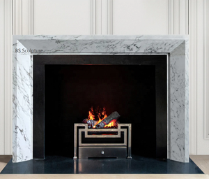 Marco <span class=keywords><strong>de</strong></span> Chimenea <span class=keywords><strong>de</strong></span> Mármol Blanco Arabescato Natural, Moderno y Sencillo, para Decoración <span class=keywords><strong>de</strong></span> Interiores <span class=keywords><strong>de</strong></span> Casa o Villa - Product Image 2