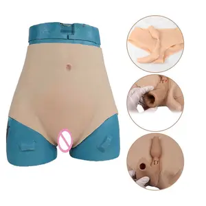 Shemale Transgender pantaloni indossabili a forma di corpo per Crossdresser slip Boxer vaginale in Silicone artificiale Butt Lifter