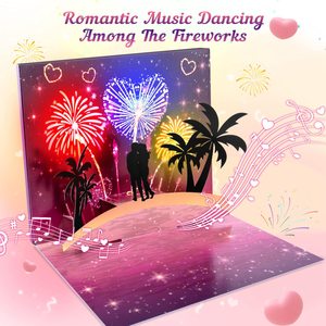 Fuegos Artificiales Románticos Personalizados al por Mayor, Música, Luces para el Día de San Valentín, Tarjetas de Felicitación 3D, Tarjetas de Felicitación Musicales Personalizadas - Product Image 2