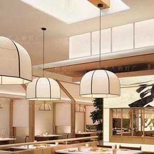 Lampes suspendues pour restaurant chinois, rondes, en tissu blanc, LED E27, pour salle à manger, salon de thé, style Wabi Sabi - Product Image 1