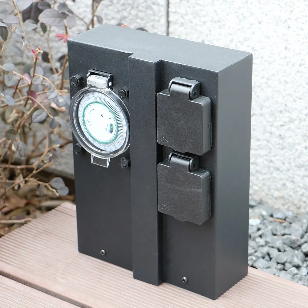 Nieuwe Mode Waterdichte Socket Kolom Steckdose Outdoor Stopcontact Waterdichte Stopcontacten Met Timer