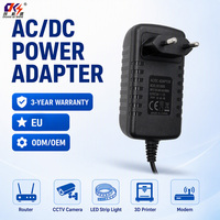 Alimentation électrique murale personnalisable AC/DC 12V 24V 30V 2A 3A 1.5A avec prise EU pour éclairage LED, caméra CCTV, routeur