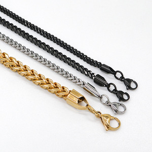 โรงงานขายส่งขนาดเล็กผู้ชายและผู้หญิงยุโรปและอเมริกาฮิปฮอปลม 304 สแตนเลสกระดูกปลาสร้อยคอบวก - Product Image 2