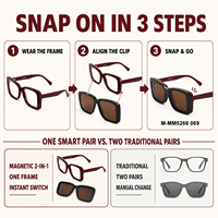 Lunettes de soleil unisexes œil de chat élégantes avec monture optique polie, clip magnétique et embouts de branches confortables – Commande en gros OEM ODM