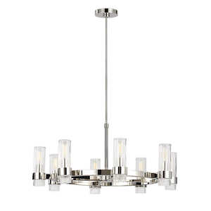 Lustre rond en fer et verre de style rétro américain, simple, luxueux, pour hôtel, club, salon, 33 pouces - Product Image 2