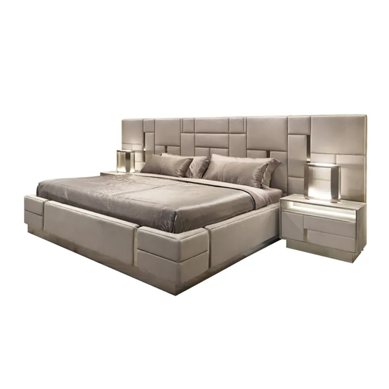 Luxury Italian Bedroom Set Furniture King Size Modern Latest Double Bed