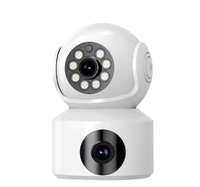 Caméra de sécurité intérieure à double objectif PIX-LINK avec vision nocturne couleur, détection de mouvement intelligente, audio bidirectionnel, WiFi 2.4G