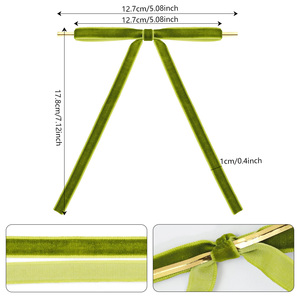 Personnalisé 0.4 pouces col de bouteille de vin décoratif pré-cravate velours <span class=keywords><strong>ruban</strong></span> arc personnalisé arbre de <span class=keywords><strong>noël</strong></span> utiliser velours <span class=keywords><strong>ruban</strong></span> arc - Product Image 2