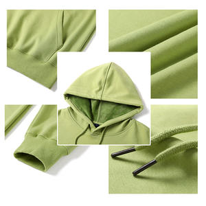 Vente en gros de sweats à capuche unisexes 500 GSM en molleton ample, avec impression personnalisée en relief et personnalisation de logo, sweats à capuche vierges pour hommes - Product Image 3