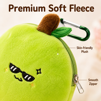 Dompet Koin Plush Buah dan Sayuran Lucu Grosir, Berbagai Model, Dompet Mini Isi Ulang, Gantungan Kunci, Aksesoris Tas Menggemaskan untuk Earbud dan Kunci