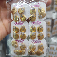 Offres Spéciales : Boucles d'Oreilles Clous Personnalisées Plaqué Or 14K 18K 24K avec Zircon, Style Dubaï, pour Femme - Vente en Gros