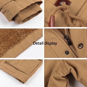 2022 vente en gros personnalisé hommes hiver chaud épaissir vêtements d'extérieur grande taille veste pilote personnalisé polaire veste pour homme - Product Image 2