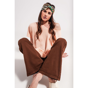 Jeans a Zampa d'Elefante Color Cioccolato - Product Image 1