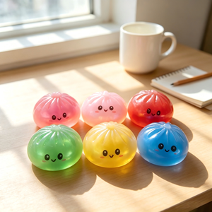 TPR Expression Steamed Buns Nouvelle Version Multicolore, Billes Squishy à Presser pour la Décompression et la Gestion de l'Agressivité - Product Image 6