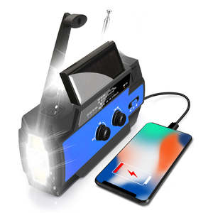 Radio météo solaire étanche avec lampe de poche dynamo et fonction radio Internet MD-090P, haut-parleur portable d'urgence AM FM - Product Image 3