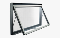 Fenêtre à auvent en aluminium et verre trempé double vitrage avec poignée Hopo – Fabricant de fenêtres en aluminium et verre