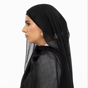 Hot Selling Solid Color Modal Two-Piece <strong>Hijab</strong> Set Fit Same Color <strong>Undercap</strong> for Women - Product Image 3