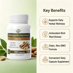 Cápsulas de Extracto de Raíz de Ashwagandha de Marca Privada OEM ODM, 2100 mg por Porción, 120 Cápsulas, Suplemento Vegano Sin Gluten - Product Image 4