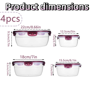Modern BPA-Free Round Reusable PP Kitchen Food Storage <b>Containers</b> Set Airtight Leakproof Stackable Microwave Dishwasher Safe - Product Image 2
