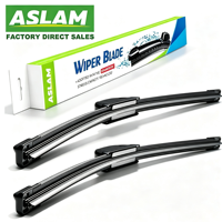 ASLAM Essuie-glace universel sans armature en caoutchouc naturel, fixation J/U, toutes saisons, pour pare-brise de voiture, vente en gros d'usine OEM