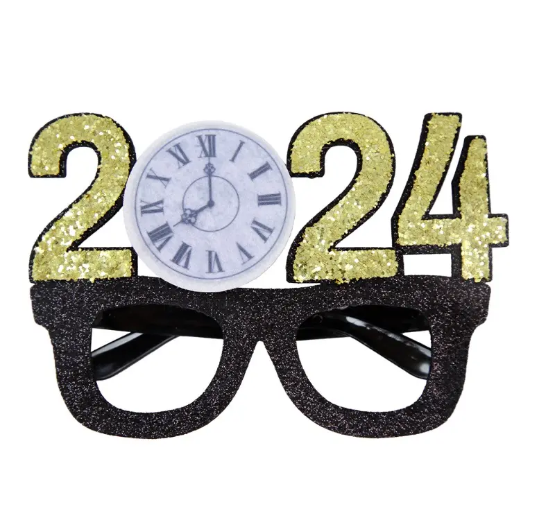 人気商品ハッピーニューイヤーサングラスファンシーニューイヤーパーティーメガネお祝い新年2024メガネ