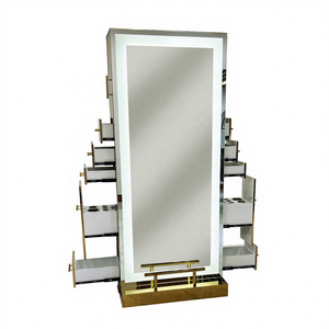 Station de coiffure garantie en acier inoxydable <span class=keywords><strong>avec</strong></span> <span class=keywords><strong>miroir</strong></span> et <span class=keywords><strong>éclairage</strong></span> LED MS077 - Product Image 5