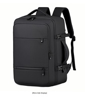 Sac à dos en PU 20-39L unisexe grande capacité multi-compartiments imperméable léger durable écologique USB avec bretelles à coussin d'air