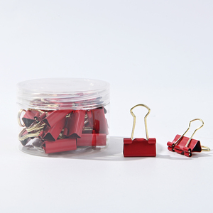Bán Buôn Nhỏ Màu Đỏ Kim Loại Clip 20 Miếng Giáng Sinh Văn Phòng Phẩm Văn Phòng Trường Nguồn Cung Cấp 19Mm Chất Kết Dính Clip - Product Image 1