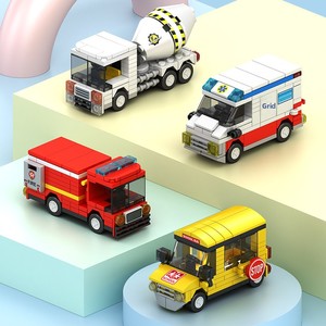 Mattoncini Compatibili con i Marchi Principali: Autobus Scolastico, Camion dei Pompieri, Autocisterna - Set di Costruzioni Educative per Auto e Ingegneria - Product Image 3