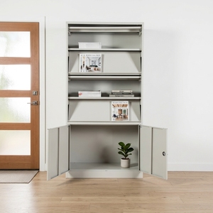 Estantería Metálica Moderna de 5 Niveles para Escuela, <span class=keywords><strong>Biblioteca</strong></span>, Hotel, Oficina en Casa - Estante de Acero Resistente para Archivo de Documentos, Montado en <span class=keywords><strong>la</strong></span> Pared - Product Image 4