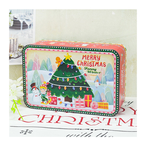 OEM tùy chỉnh kim loại vuông món quà giáng sinh tin bánh hộp Biscuit có thể hình vuông lớn kim loại tin Hộp Tùy chỉnh dập nổi hộp thiếc - Product Image 6