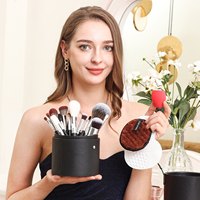 DailyQueen Ensemble de Pinceaux de Maquillage Professionnels 30 Pièces en Poils de Chèvre Naturels Manche en Bois Noir Luxe Options de Logo Personnalisé